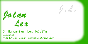 jolan lex business card